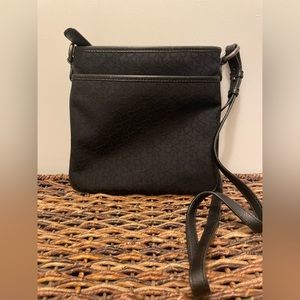 DKNY Monogram Print Cross Nylon and Leather Cross Body Bag